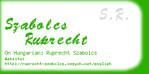szabolcs ruprecht business card